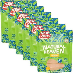 Natural Heaven Lasagna Noodles, Hearts of Palm, 6-Pack ? Naturally Rich in Potassium, Low-Calorie Veggie Pasta, Keto & Gluten-Free Food, Vegan, 9 Oz Ea Natural Heaven Lasagna Noodles, Hearts of Palm, 6-Pack Natura
