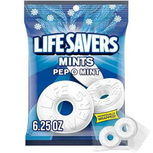 LIFE SAVERS Pep O Mint, Individually Wrapped Mints for Snacking, Sharing, Office Parties, and Pantry Stocking, 6.25 oz (12 Hard Candy Bags) LIFE SAVERS Pep O Mint, Individually Wrapped Mints for Snacking, Sharing,