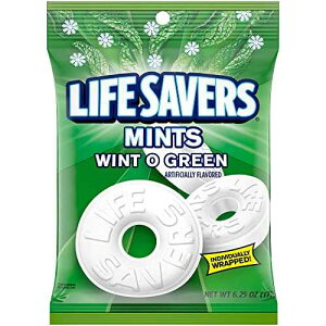 LIFE SAVERS Wint O Green Individually Wrapped Mints, Candy Variety Pack for Snacking, Sharing, Office Parties, and Pantry Stocking, 6.25 oz (12 Hard Candy Bags) LIFE SAVERS Wint O Green Individually Wrapped Mints,