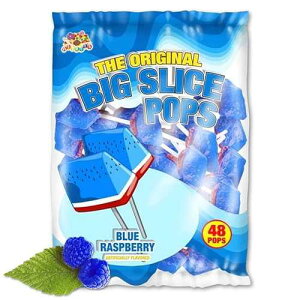 ? ???? ? ?? ???? (48?? ??) Albert's ALBERT�fS Big Slice Blue Raspberry Lollipops ? 48 Count Bulk Pack | Juicy Tropical Flavored Candy Suckers Individually Wrapped for Parties, Events & Sharing