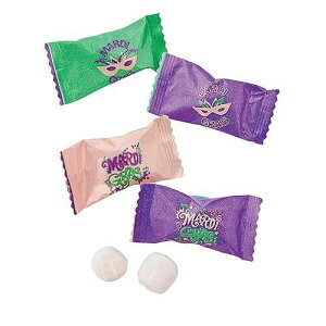 ??? ?? ???? - (? 108?) - ???? ? ? ????? ?? Fun Express Mardi Gras Buttermints - (Approx. 108 pcs) - 14 oz - Individually Wrapped - Great for Parades and Fat Tuesday