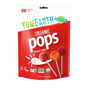 YumEarth Organic Lollipops, Assorted Flavors, 4.3 Ounce, 20 Lollipops - Allergy Friendly, Non GMO, Gluten Free, Vegan YumEarth Organic Lollipops, Assorted Flavors, 4.3 Ounce, 20 Lollipops - Allergy Friendly, Non GMO