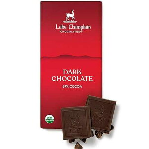 LAKE CHAMPLAIN CHOCOLATES Organic Dark 57% Chocolate Bar, 3 OZ