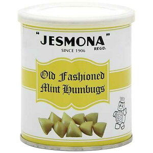 Jesmona Old Fashioned Mint Humbugs Candy Tin 250g (8.8 Oz) - English Hard Boiled Sweets with Toffee Center, Resealable British Hard Candy Gift Tin, Imported Confectionery Treat from England, UK Jesmona Old Fashioned M