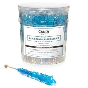 ?? ?? ??? - ?? ? ??, ?? ?? (?? ???? ?, 36??) ???? ?? ?? ??? ?? Candy Envy Blue Rock Candy Sugar Sticks - Blue Raspberry Flavored - 36 Individually Wrapped Candy Party Favors