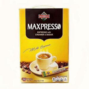 Maxpresso 3 in 1 Korean Instant Coffee Mix - Single Serve Sticks 100 Packets with Creamer and Sugar Premium Hot or Iced Coffee Blend Rich Flavor Maxpresso 3 in 1 Korean Instant Coffee Mix - Single Serve Sticks 100 Pa