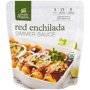Simply Organic ���b�h �G���`���[�_ �V�}�[ �\�[�X�A�I�[�K�j�b�N�F�� / 8�I���X / 2�p�b�N Simply Organic Red Enchilada Simmer Sauce, Certified Organic / 8 oz / Pack of 2