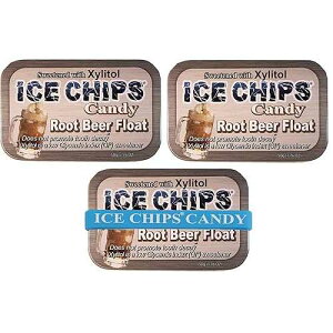 ??? ?? ???? ?? ? (?? ?? ???, 3? ?) - ??? ?? ?? ?? ICE CHIPS Xylitol Candy Tins 5.28 oz total (Root Beer Float, 3 Pack) - Includes BAND as shown