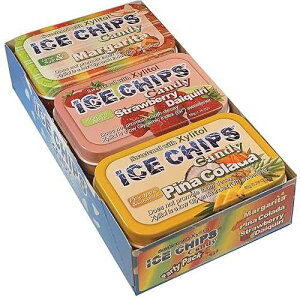ICE CHIPS �L�V���g�[���L�����f�B�[ 6 �� (�p�[�e�B�[�p�b�N); ��Y�������A�O���e���t���[ - �ʐ^�̂悤��ICE CHIPS BAND���܂܂�Ă��܂� ICE CHIPS Xylitol Candy 6 Tins (Party Pack); Low Carb, Gluten Free - include