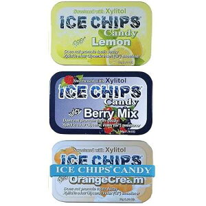 ICE CHIPS �L�V���g�[���L�����f�B�[ 6�� (�t���[�e�B�[�p�b�N) ��Y�������A�O���e���t���[ - �ʐ^�̂悤��ICE CHIPS BAND���܂܂�Ă��܂� ICE CHIPS Xylitol Candy 6 Tins (Fruity Pack); Low Carb, Gluten Free - inclu