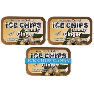 ICE CHIPS Xylitol Candy Tins 5.28 oz total (Ginger, 3 Pack) - Includes BAND as shown ICE CHIPS Xylitol Candy Tins 5.28 oz total (Ginger, 3 Pack) - Includes BAND as shown