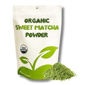 Organic Sweet Matcha Green Tea Powder - Cafe Style Blend by Cherie Sweet Heart - 16oz, Vegan & Gluten-Free, Rich in Antioxidants, Perfect for Lattes, Smoothies & Baking Cherie Sweet Heart Organic Sweet Matcha Green