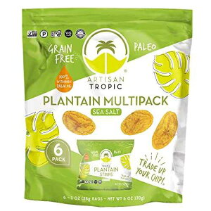 ??? ???, ???? ? ? ?? 28.3g ?? - 6?? ARTISAN TROPIC Plantain Strips Sea Salt - 6 Pack, 1oz - Vegan, Paleo, Gluten Free Chips - Individual Bags Healthy Snacks for School, Gym, Kids ? Whole 30 Ap