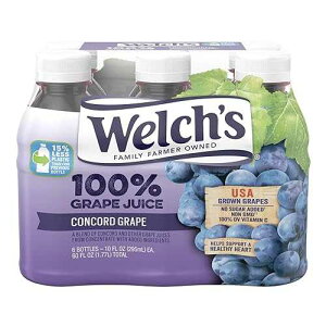 Welch's 100% �W���[�X�A�R���R�[�h �O���[�v�A�������Y���A10 �I���X �I�� �U �S�[ �{�g�� (24 �p�b�N) Welch's 100% Juice, Concord Grape, No Sugar added, 10 Ounce On the Go Bottles (Pack of 24)