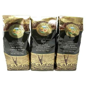 ���C���� �R�i �R�[�q�[ �g���v�� �o���G�e�B �p�b�N (���ړI�O���C���h) - 21 �I���X ROYAL KONA COFFEE FOR ROYALTY Royal Kona Coffee Triple Variety Pack (All Purpose Grind) - 21 oz