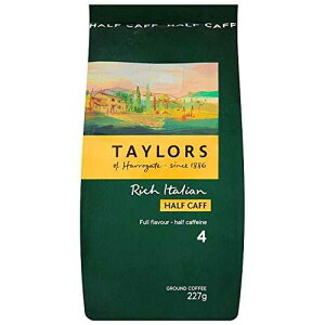 Taylors of Harrogate �n�[�t�J�t�F�C�����b�`�C�^���A���O���E���h�R�[�q�[ 227g (3�p�b�N) Taylors of Harrogate Half Caffeine Rich Italian Ground Coffee 227g (Pack of 3)