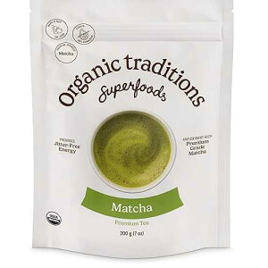 Organic Traditions Premium Matcha Powder, Authentic Japanese Tencha Leaves, Green Tea Rich in Antioxidants and Naturally Occurring L-Theanine for Calm Focus, Energy Drink Tea, 100g / 3.5oz Bag