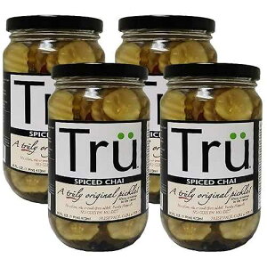 Tru Spiced Chai Pickle - Pure Natural Pickles with Perfect Balance of Seasonings - No Colors, Oil, Emulsifiers / Kosher & Gluten Free / Classic Original Flavor Since 1900s / 16 Fl Oz (Pack of 4) Tru Tru Spiced