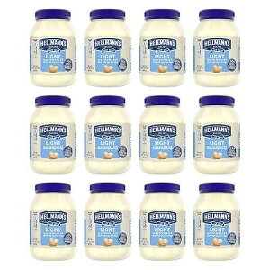Hellmann's �}���l�[�Y �N���[�~�[�Ȓ������p ���C�g�}���l�[�Y 100% �P�[�W�t���[���g�p 30 �I���X�A12 �p�b�N Hellmann's Mayonnaise For a Creamy Condiment Light Mayo Made With 100% Cage-Free Eggs 30 oz, Pack of 12