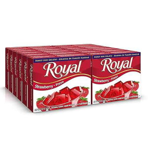 Royal Bilingual Gelatin, Fat Free Dessert Mix, Strawberry ,2.8 Ounce (Pack of 12)