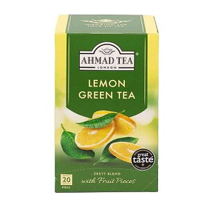 �C�M���X�g���u�������O���[���e�B�[�v �^�O�t���E�A���~������e�B�[�o�b�O Ahmad Tea English Teas, "Lemon Green Tea" - Tagged & Aluminium Foil Enveloped Teabags