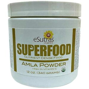 ????? ???? ?? ???, 340.2g eSutras Organics Organic Amla Powder 12 oz, 30 servings Natural Vitamin C (Immune vitamin) Amalaki Cold pressed Organic nutrient for healthy smoothies