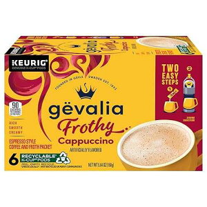 Gevalia Kaffe, 2-Step K-Cup & Froth Packets, (Cappuccino Espresso), 6 Count (Pack of 3)
