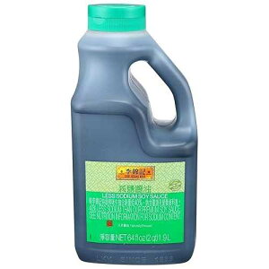 Lee Kum Kee Less Sodium Soy Sauce (64 oz - 1 Pack) Vegan, Non-GM Soybeans / Umami Flavor / Perfect for Marinades, Stews, Sauce Mixes, Stir-Frying, Drizzling, Dipping, Seasoning & Braising