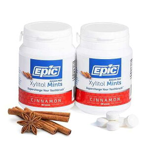 ?? ?? - ???? ??? 100% ???? ?? - ??? ?? ??? ?, 180? (2? ?) Epic 100% Xylitol Mints - Aspartame Free, Sugar Free - Cinnamon Flavored Mints, 180 Pieces (Pack of 2)