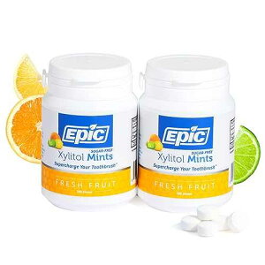 ?? ???? ?? - ??? & ???? ??? ?? ????? ??? ? ?? ?? ? ?? ??? (??? ??, 180?? ?, 2?) Epic 100% Xylitol Mints - Aspartame Free, Sugar Free - Fresh Fruit Flavored Mints,