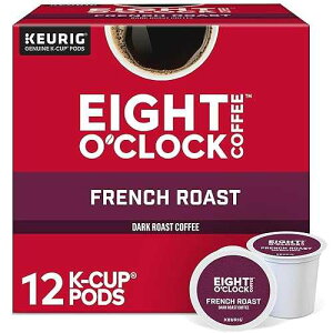 Eight O'Clock Coffee �t�����`���[�X�g�A�V���O���T�[�u�R�[�q�[ K �J�b�v�|�b�h�A�_�[�N���[�X�g�A72 �� Eight O'Clock Coffee French Roast, Single-Serve Coffee K-Cup Pods, Dark Roast, 72 Count