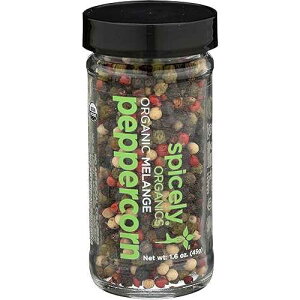 Spicely Organics USDA Certified Organic Peppercorn Melange, No Artificial Colors or Preservatives, Zero Sugar, Vegan Friendly, Kosher, Gluten Free & Non-GMO, 1.6 Ounce (Pack of 3)