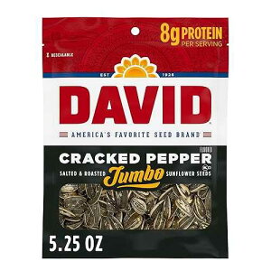 ???? ??? ? ?? ? ??? ?? ?? ???? ?, ?? ???, 5.25??, 12? DAVID Roasted and Salted Cracked Pepper Jumbo Sunflower Seeds, Keto Friendly, 5.25 oz, 12 Pack