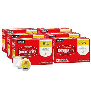 ???? ?? & ??? 72?? ?? ??, ??? 2.0 K-? ??? ?? (12??, 6? ?) Community Coffee & Chicory 72 Count Coffee Pods, Dark Roast, Compatible with Keurig 2.0 K-Cup Brewers, 12 Count (Pack of 6)