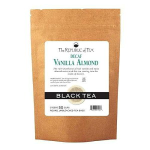 The Republic of Tea �f�J�t�F�o�j���A�[�����h�g���A50 �e�B�[�o�b�O�A�}�_�K�X�J���o�j���r�[���Y�ƃA�[�����h�r�b�g The Republic of Tea Decaf Vanilla Almond Black Tea, 50 Tea Bags, Madagascar Vanilla Bean And Almond 
