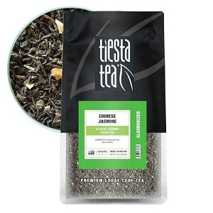 Tiesta Tea - Chinese Jasmine, Loose Leaf, Classic Jasmine Green Tea, Premium Blend, Medium Caffeinated, Make Hot or Iced Brews Up to 200 Cups, 16 Ounce Resealable Bulk Pouch Tiesta Tea - Chinese Jasmine, Loose Lea