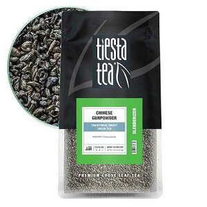 Tiesta Tea - Chinese Gunpowder, Loose Leaf, Traditional Smoky Green Tea, Premium Aromatic Blend, Medium Caffeinated, Make Hot or Iced & Brews Up to 200 Cups, 16 Ounce Resealable Bulk Pouch Tiesta Tea - Chinese Gun