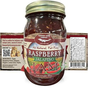 567g (1? ?), ???? ????, ?? ???? ???? ? ??? ?? ?? (???, ??? ?? & ? ???) Newport Jerky Company All Natural Gourmet Raspberry Jalapeno Jam | Classic Spread for Burgers, Sandwic