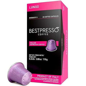 Bestpresso Coffee for Nespresso Original Machine 120 Aluminum pods Certified Genuine Espresso Lungo Blend (High Intensity) Pods Compatible with Nespresso Original 60 Days Satisfaction Guarantee Bestpresso Coffee for Nespresso