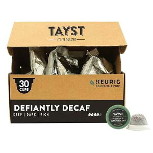 Tayst Coffee Roaster Tayst Coffee Pods, Defiantly Decaf Dark Roast, K Cups Compatible with Keurig Coffee Maker, Sustainable Single Serve, Pack of 30