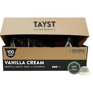 Tayst Coffee Roaster Tayst Coffee Pods, Vanilla Cream Medium Roast, K Cups Compatible with Keurig Coffee Maker, Sustainable Single Serve, Pack of 100