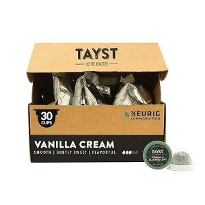 Tayst Coffee Roaster Tayst Coffee Pods, Vanilla Cream Medium Roast, K Cups Compatible with Keurig Coffee Maker, Sustainable Single Serve, Pack of 30