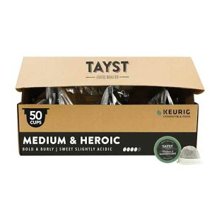 ???? ?? ??? ??? & ??? - 50?? ?? ?? ??? ?? ?? ?? Tayst Coffee Roaster Tayst Coffee Pods, Medium & Heroic Medium Roast, K Cups Compatible with Keurig Coffee Maker, Sustainable Single Serve