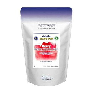 ???? ?? ????? (????, ??, ??) ??? ??? ?? 6? ?, ????? ???, ???? ??? GramZero Berry Variety (Raspberry, Strawberry, Cherry) Sugar Free Gelatin Mix 6-Pack, Zero Carb Dessert,