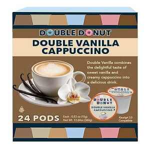 ?? ?? ?? ??? ???? ??, ??? ??? ??? ??? K-? ???? 24?? ?? ?? ? Double Donut Coffee Double Vanilla Cappuccino Pods, 24 Single Serve Cups For Keurig K Cup Brewers In Recyclable Pods
