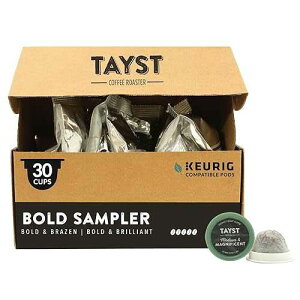 Tayst Coffee Roaster Tayst Coffee Pods, Bold Sampler Box Dark Roast, K Cups Compatible with Keurig Coffee Maker, Sustainable Single Serve, Pack of 30