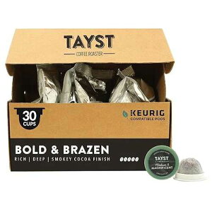 Tayst Coffee Roaster Tayst Coffee Pods, Bold & Brazen Dark Roast, K Cups Compatible with Keurig Coffee Maker, Sustainable Single Serve, Pack of 30