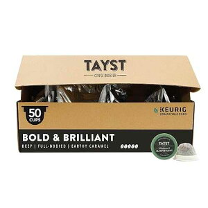 Tayst Coffee Roaster Tayst Coffee Pods, Bold & Brilliant Dark Roast, K Cups Compatible with Keurig Coffee Maker, Sustainable Single Serve, Pack of 50
