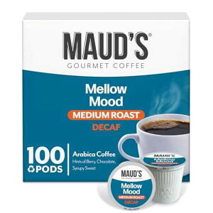 Maud's Decaf Medium Roast Coffee Pods, 100 ct, Decaffeinated Recyclable Single Serve Pods ? 100% Arabica Coffee, Compatible with Keurig K Cups Maker
