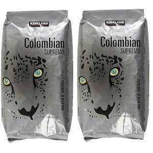 �J�[�N�����h �V�O�l�`���[ �R�����r�A �X�v���� �S���R�[�q�[�A3 �|���h (2 �p�b�N) Kirkland Signature Colombian Supremo Whole Bean Coffee, 3 Pound (2 Pack)